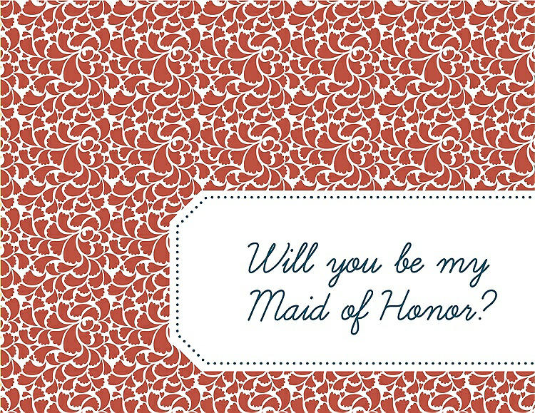 Front View - Fiesta & Peacock Teal Will You Be My Maid of Honor Card - Petal