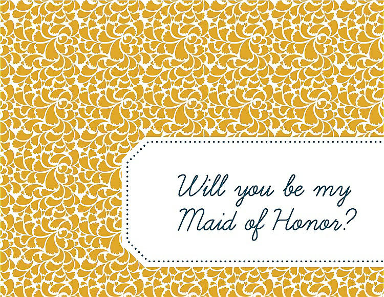 Front View - Mango & Peacock Teal Will You Be My Maid of Honor Card - Petal
