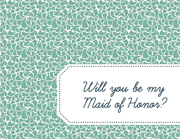 Front View - Meadow & Peacock Teal Will You Be My Maid of Honor Card - Petal