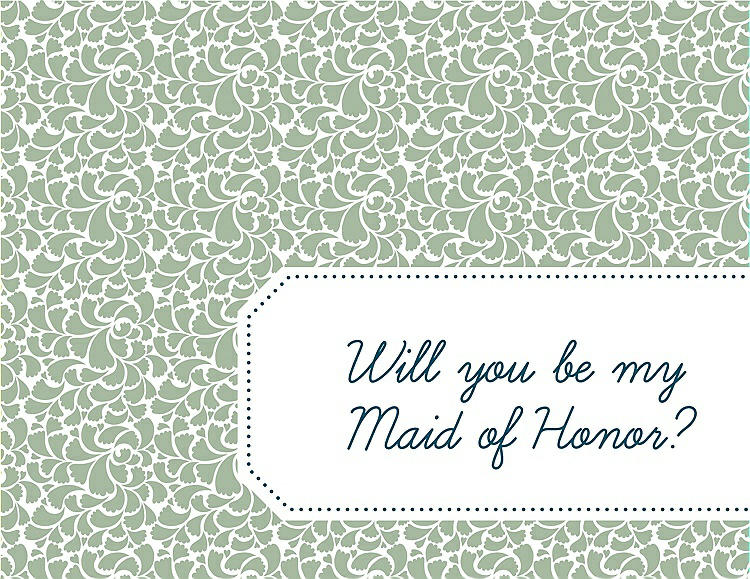 Front View - Mermaid & Peacock Teal Will You Be My Maid of Honor Card - Petal