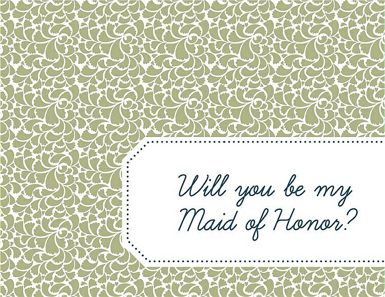 Front View - Mint & Peacock Teal Will You Be My Maid of Honor Card - Petal