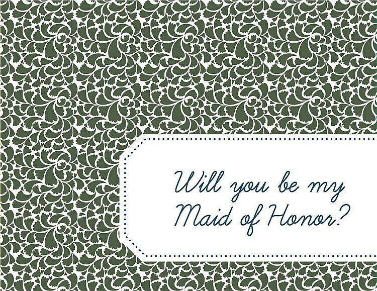 Front View - Moss & Peacock Teal Will You Be My Maid of Honor Card - Petal