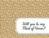 Front View Thumbnail - Orange Crush & Peacock Teal Will You Be My Maid of Honor Card - Petal