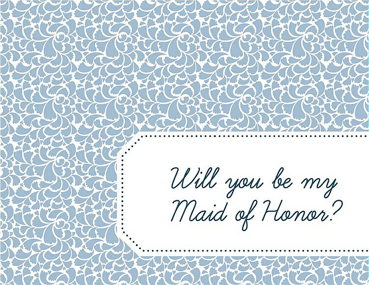 Front View - Pale Blue & Peacock Teal Will You Be My Maid of Honor Card - Petal