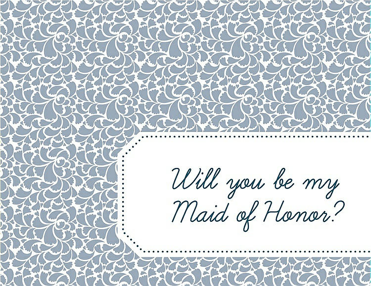 Front View - Platinum & Peacock Teal Will You Be My Maid of Honor Card - Petal