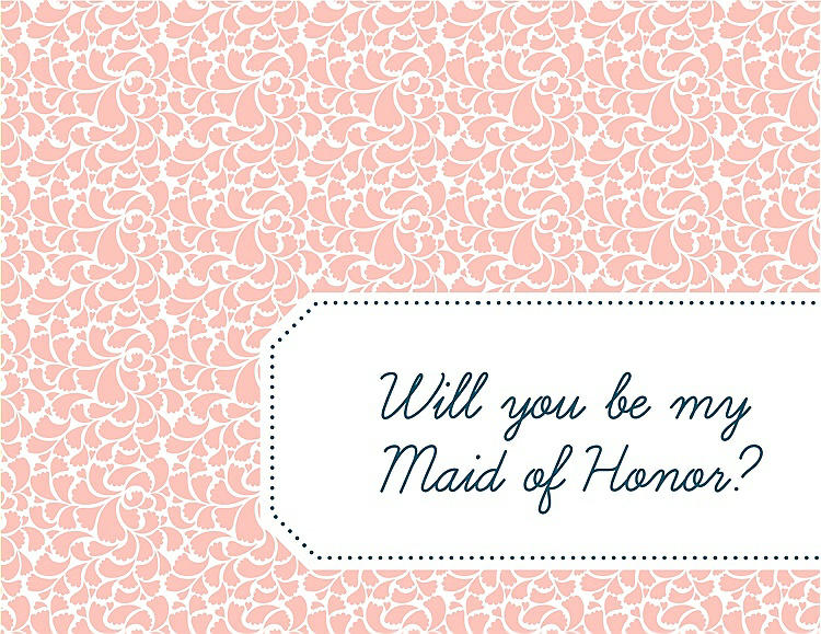 Front View - Primrose & Peacock Teal Will You Be My Maid of Honor Card - Petal