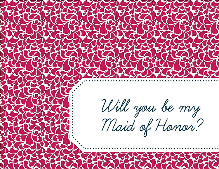 Front View - Posie & Peacock Teal Will You Be My Maid of Honor Card - Petal