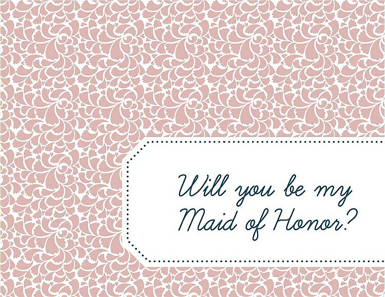 Front View - Petal Pink & Peacock Teal Will You Be My Maid of Honor Card - Petal