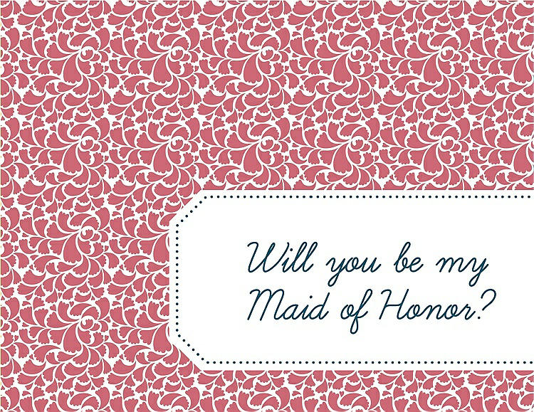 Front View - Papaya & Peacock Teal Will You Be My Maid of Honor Card - Petal