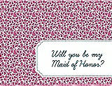 Front View Thumbnail - Pretty In Pink & Peacock Teal Will You Be My Maid of Honor Card - Petal