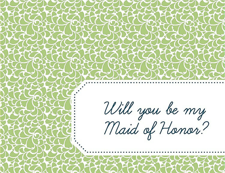 Front View - Pistachio & Peacock Teal Will You Be My Maid of Honor Card - Petal