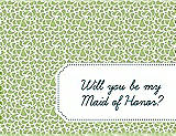 Front View Thumbnail - Pistachio & Peacock Teal Will You Be My Maid of Honor Card - Petal