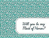 Front View Thumbnail - Pantone Turquoise & Peacock Teal Will You Be My Maid of Honor Card - Petal
