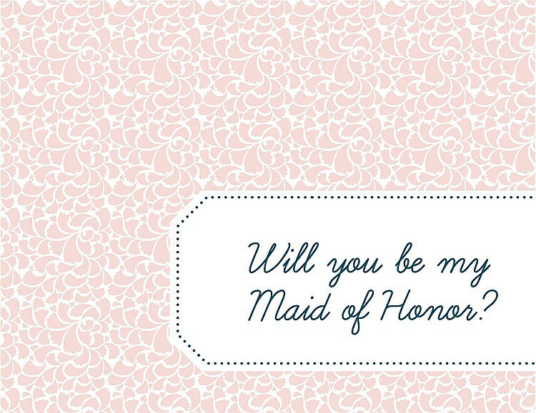 Front View - Rose Water & Peacock Teal Will You Be My Maid of Honor Card - Petal
