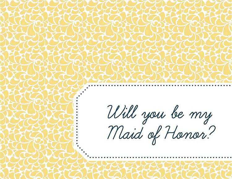 Front View - Sunflower & Peacock Teal Will You Be My Maid of Honor Card - Petal