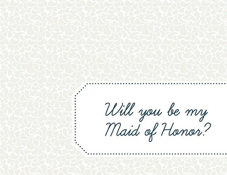 Front View - Snow White & Peacock Teal Will You Be My Maid of Honor Card - Petal