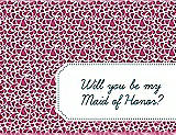 Front View Thumbnail - Strawberry & Peacock Teal Will You Be My Maid of Honor Card - Petal