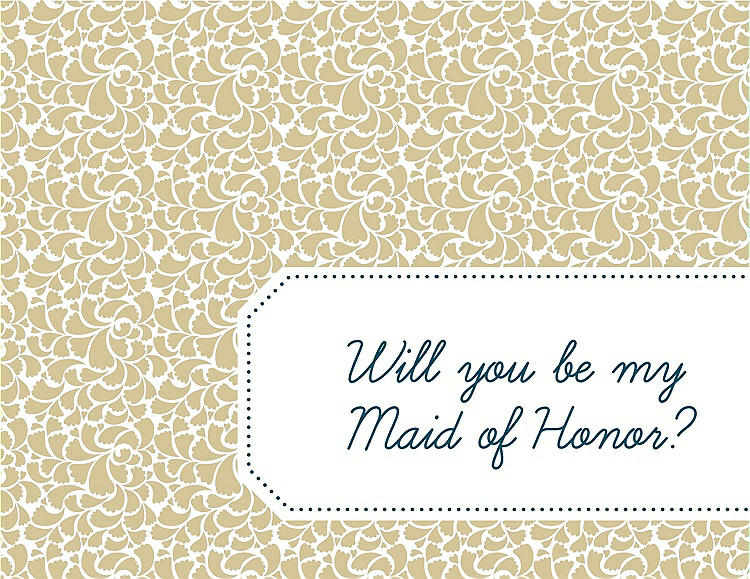 Front View - Venetian Gold & Peacock Teal Will You Be My Maid of Honor Card - Petal