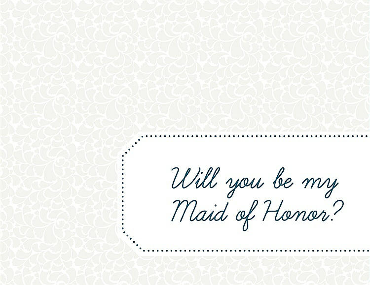 Front View - White & Peacock Teal Will You Be My Maid of Honor Card - Petal