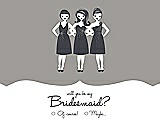 Front View Thumbnail - Cathedral & Ebony Will You Be My Bridesmaid Card - Girls Checkbox