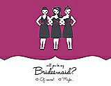Front View Thumbnail - Cerise & Ebony Will You Be My Bridesmaid Card - Girls Checkbox