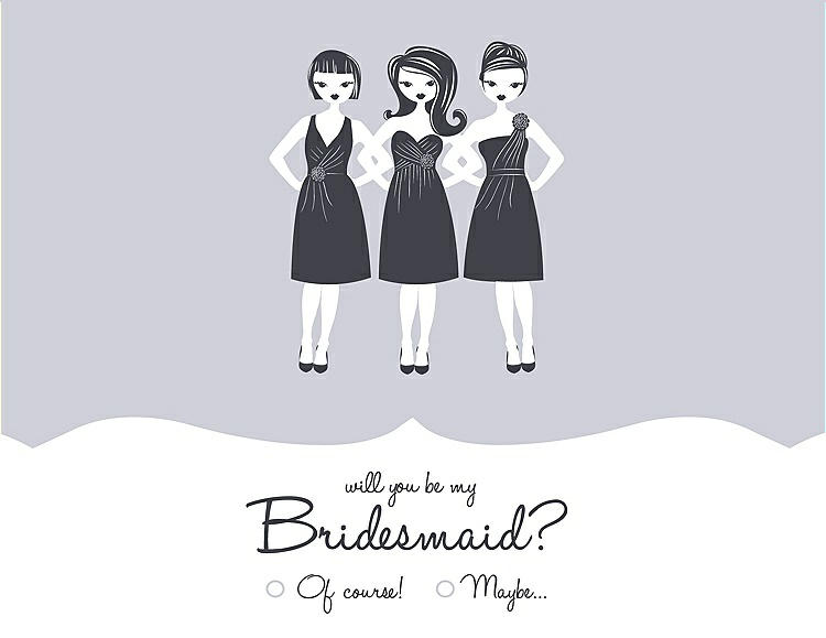 Front View - Dove & Ebony Will You Be My Bridesmaid Card - Girls Checkbox