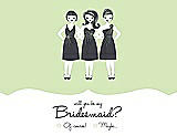 Front View Thumbnail - Honey Dew & Ebony Will You Be My Bridesmaid Card - Girls Checkbox