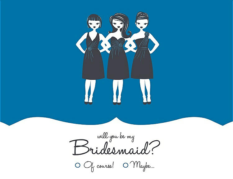 Front View - Lotus & Ebony Will You Be My Bridesmaid Card - Girls Checkbox