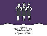 Front View Thumbnail - Majestic & Ebony Will You Be My Bridesmaid Card - Girls Checkbox