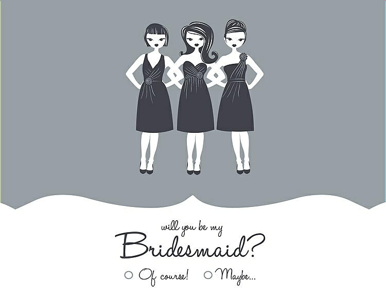 Front View - Mystic & Ebony Will You Be My Bridesmaid Card - Girls Checkbox