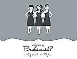 Front View Thumbnail - Mystic & Ebony Will You Be My Bridesmaid Card - Girls Checkbox