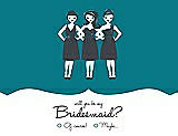 Front View Thumbnail - Oasis & Ebony Will You Be My Bridesmaid Card - Girls Checkbox