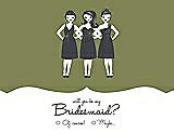 Front View Thumbnail - Olive & Ebony Will You Be My Bridesmaid Card - Girls Checkbox