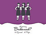 Front View Thumbnail - Orchid & Ebony Will You Be My Bridesmaid Card - Girls Checkbox