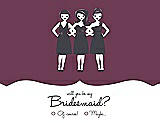 Front View Thumbnail - Plum Raisin & Ebony Will You Be My Bridesmaid Card - Girls Checkbox