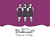 Front View Thumbnail - Persian Plum & Ebony Will You Be My Bridesmaid Card - Girls Checkbox