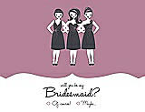 Front View Thumbnail - Rosebud & Ebony Will You Be My Bridesmaid Card - Girls Checkbox
