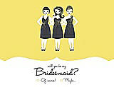 Front View Thumbnail - Snapdragon & Ebony Will You Be My Bridesmaid Card - Girls Checkbox