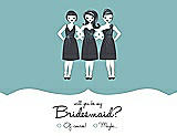 Front View Thumbnail - Seaside & Ebony Will You Be My Bridesmaid Card - Girls Checkbox