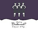 Front View Thumbnail - Violet & Ebony Will You Be My Bridesmaid Card - Girls Checkbox