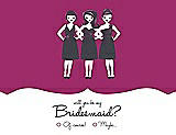 Front View Thumbnail - Watermelon & Ebony Will You Be My Bridesmaid Card - Girls Checkbox