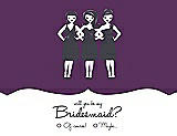 Front View Thumbnail - African Violet & Ebony Will You Be My Bridesmaid Card - Girls Checkbox