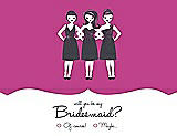 Front View Thumbnail - American Beauty & Ebony Will You Be My Bridesmaid Card - Girls Checkbox