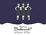 Front View Thumbnail - Amethyst & Ebony Will You Be My Bridesmaid Card - Girls Checkbox