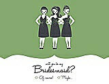 Front View Thumbnail - Apple Slice & Ebony Will You Be My Bridesmaid Card - Girls Checkbox