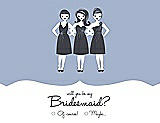 Front View Thumbnail - Arctic & Ebony Will You Be My Bridesmaid Card - Girls Checkbox