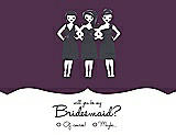 Front View Thumbnail - Aubergine & Ebony Will You Be My Bridesmaid Card - Girls Checkbox