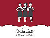 Front View Thumbnail - Barcelona & Ebony Will You Be My Bridesmaid Card - Girls Checkbox