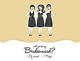 Front View Thumbnail - Buttercup & Ebony Will You Be My Bridesmaid Card - Girls Checkbox