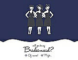 Front View Thumbnail - Blueberry & Ebony Will You Be My Bridesmaid Card - Girls Checkbox